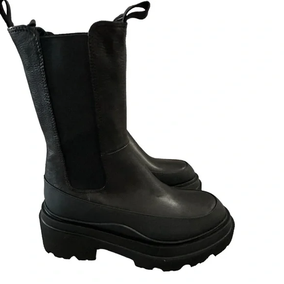 LITA By Ciara Chelsea Mid High Leather Black Boots for Women, SZ. EU 36 / US 5.5 - Picture 2 of 15